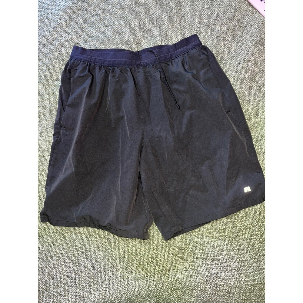 Russel Athletic Training Fit Shorts Mens L Green Athletic Gym Workout